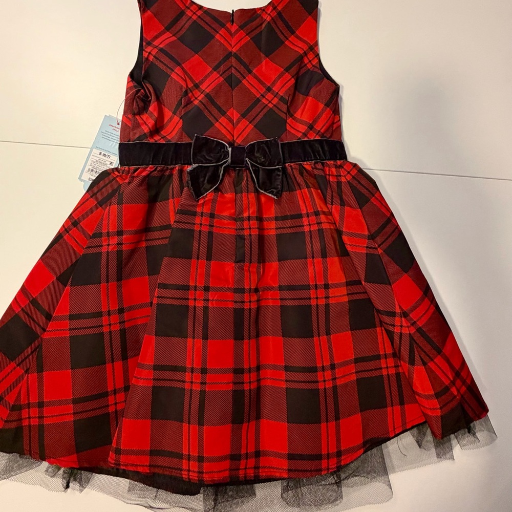 Cat & Jack Red and Black Plaid Formal Dress